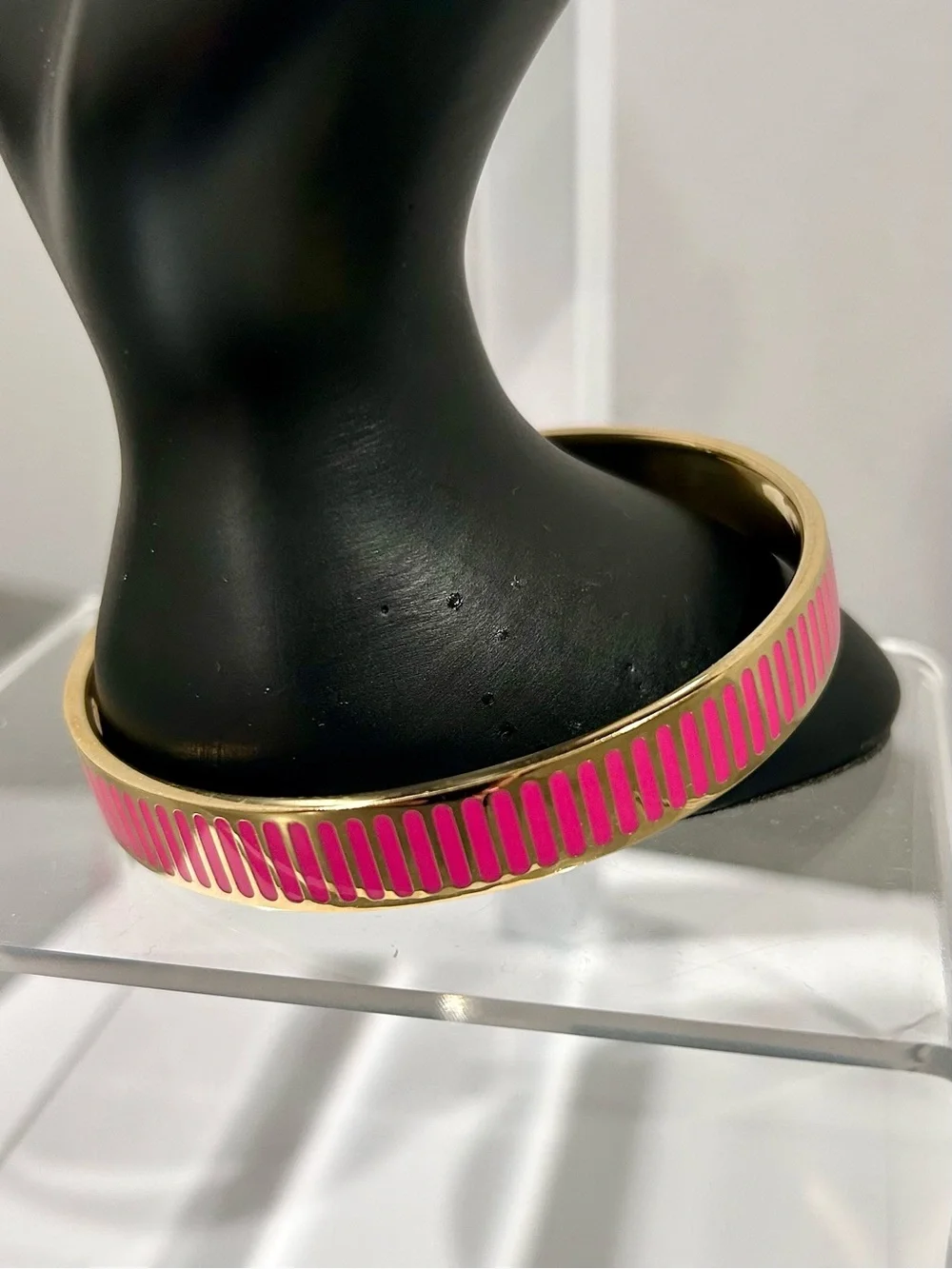 Kate Spade Gold-Tone Pink Enamel Bangle Bracelet